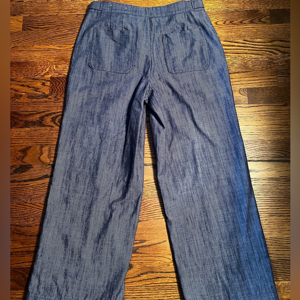 LOFT Deep Blue Wide-Leg Pants - Picture 6 of 7